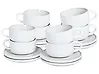 Set med 8 koppar med fat SESAME Stengods Off-White