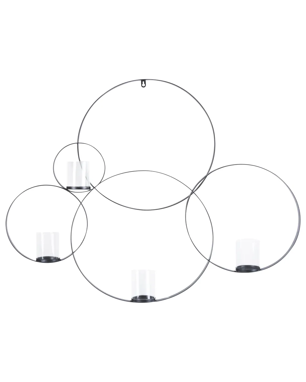 Wall Candle Holder BURU 80 cm Metal Black