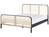 Bed Pine Wood GONFARON 160 x 200 cm (EU King Size) Black