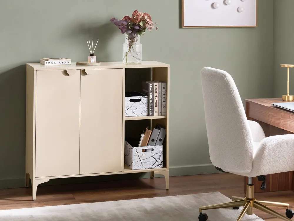 2 Door Sideboard ARDURA Metal Beige