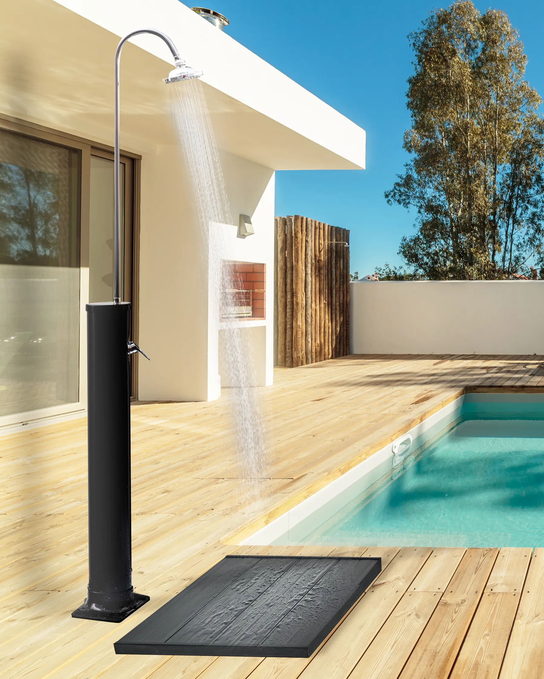 Freestanding Outdoor Solar Shower JUANILLO Black_974231