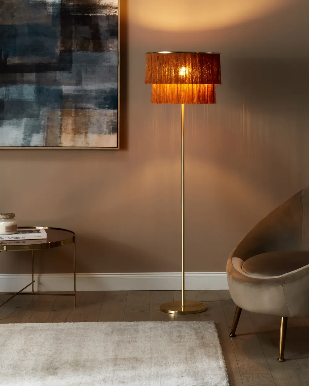 Floor Lamp PERISTERI Metal Brown