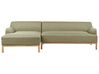 Corner Sofa 3 Seater SOSJO Fabric Olive Green Right Hand