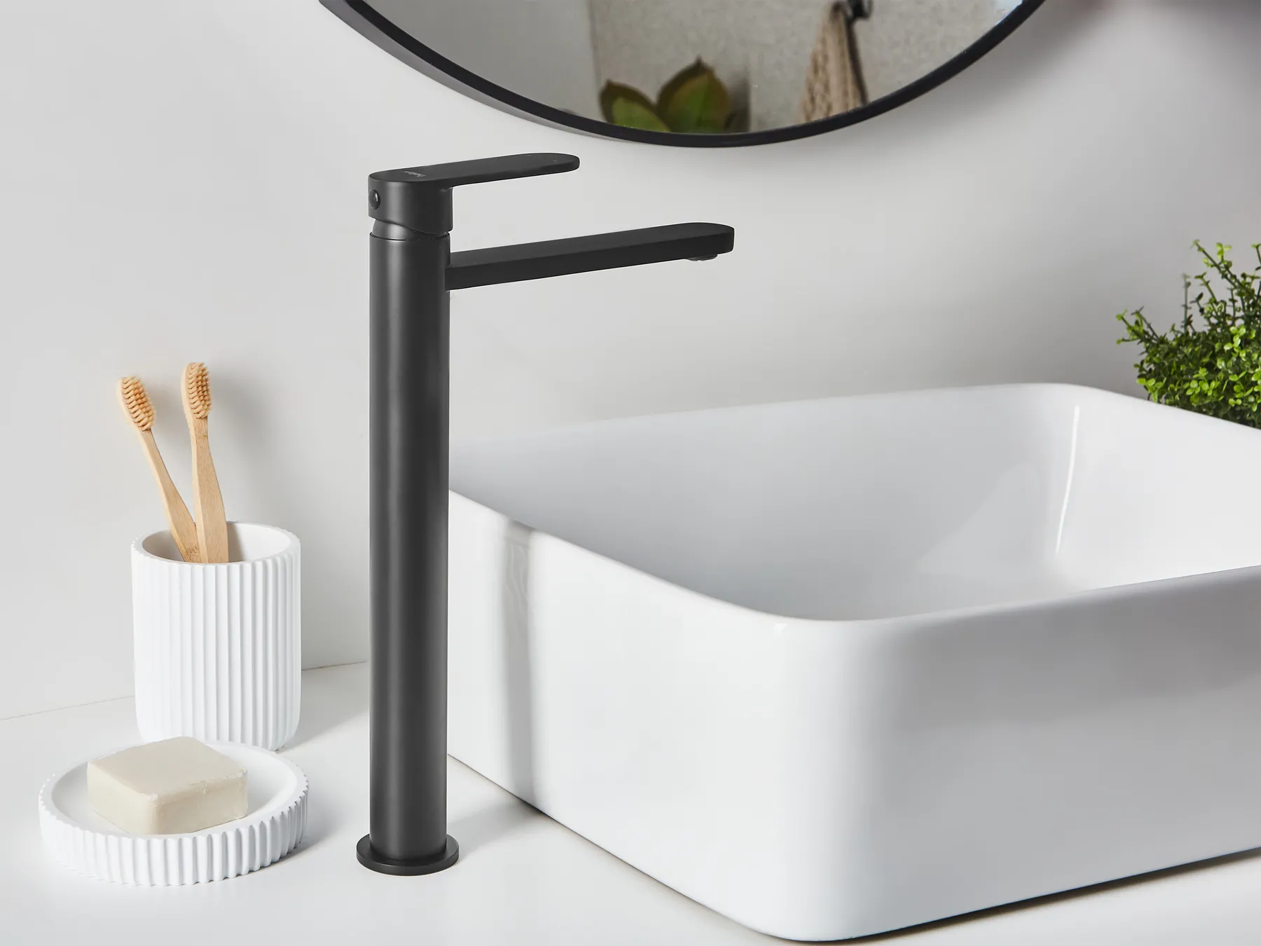 Tall Basin Mixer Tap COLHUE Brass Black_998882