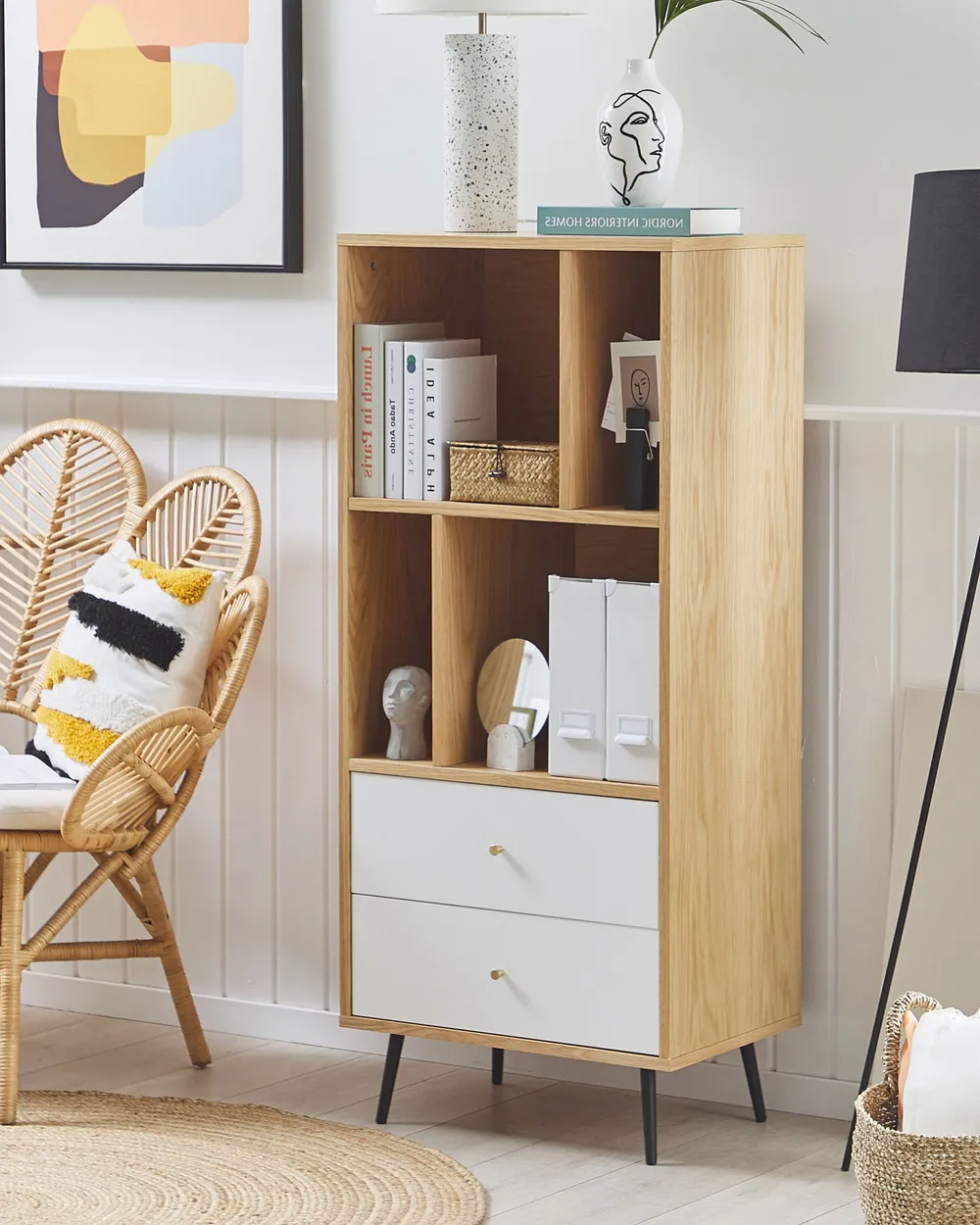 Shelving Unit RICHMOND 139 cm Light Oak