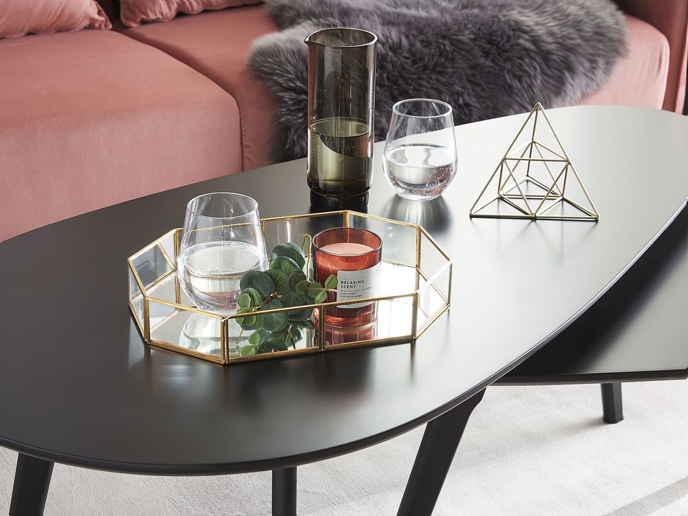 Decorative Tray CHABRIS Glass Gold