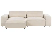 Modular Sofa 2 Seater HELLNAR with Ottoman Velvet Light Beige_910824