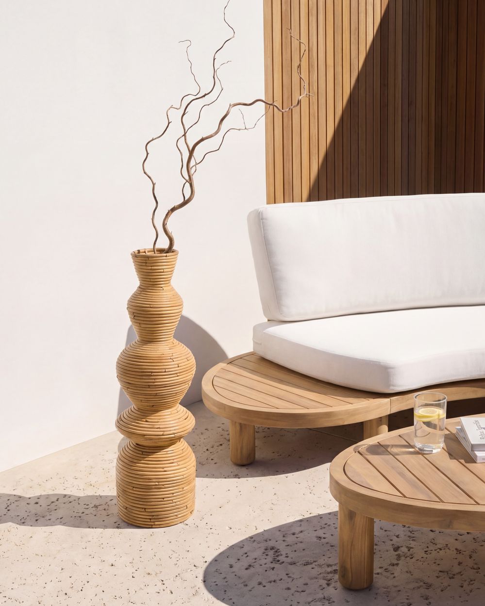 Decorative Vase NUORO 70 cm Rattan Natural