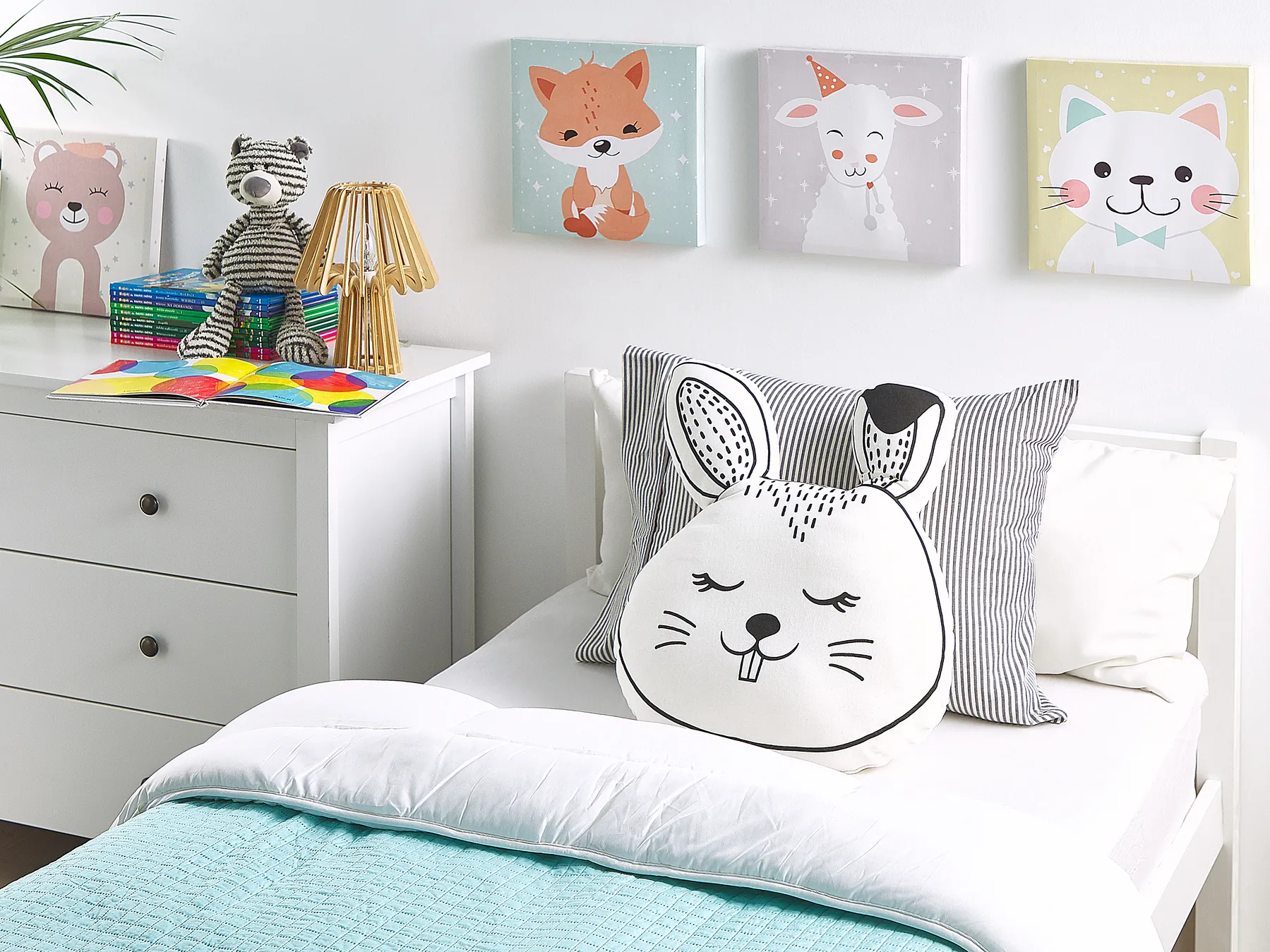 Throw Cushion KANPUR Cotton 53 x 43 cm White Hare_790726