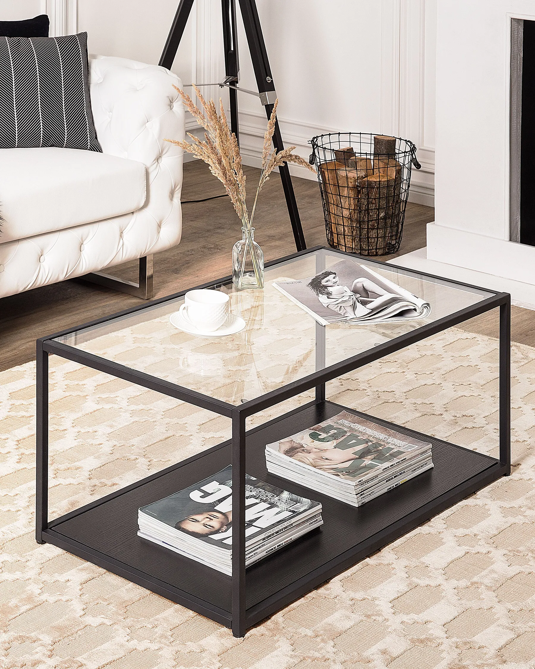 Rug CIZRE Beige 160 x 230 cm Viscose_750499