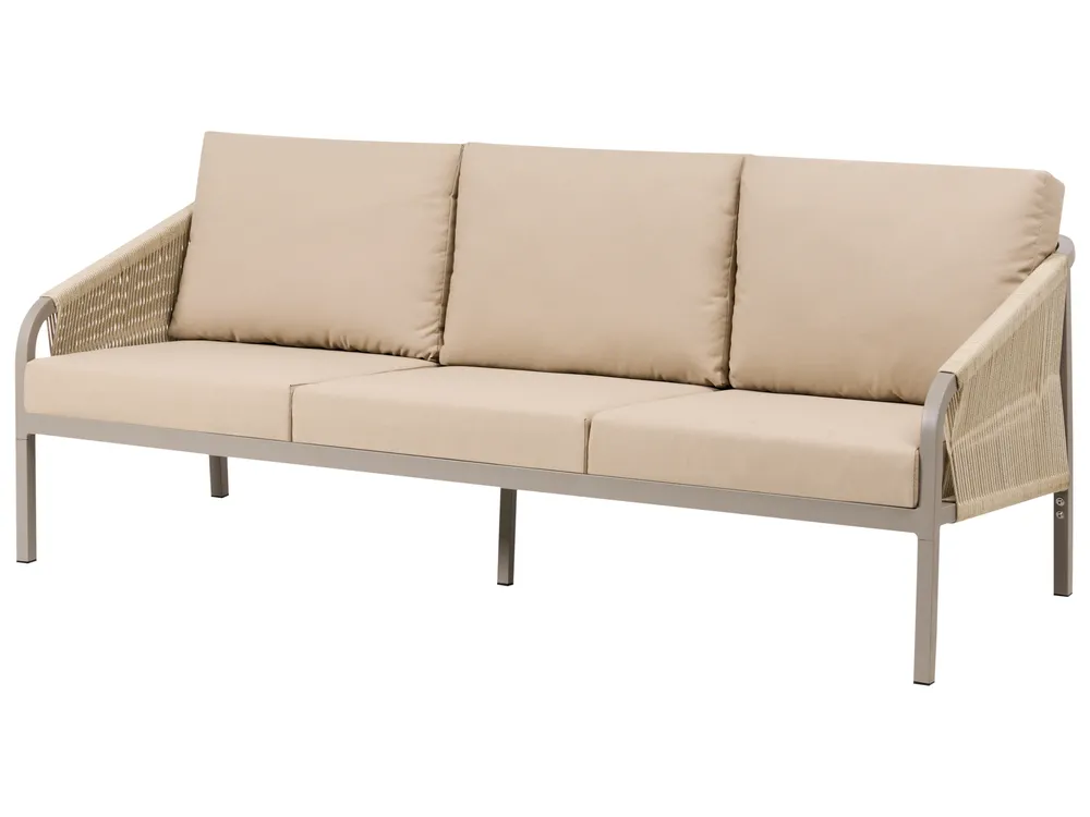 Trädgårdssoffgrupp med bord 5-sits MURATO Metall Beige_1023487