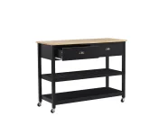 Kitchen Trolley NAVARINO Wood Black_774591