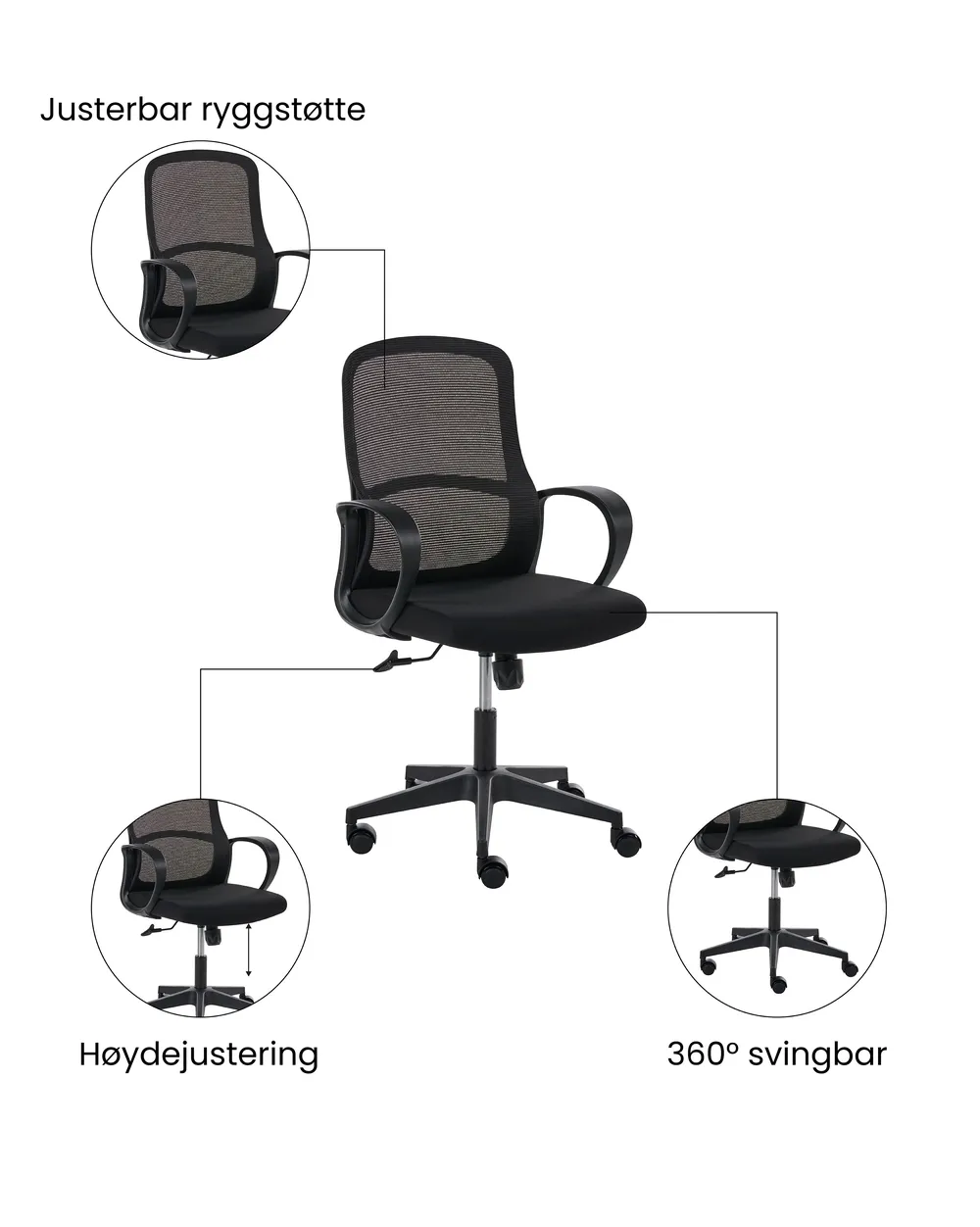 Kontorstol SENTA Svart_1071000