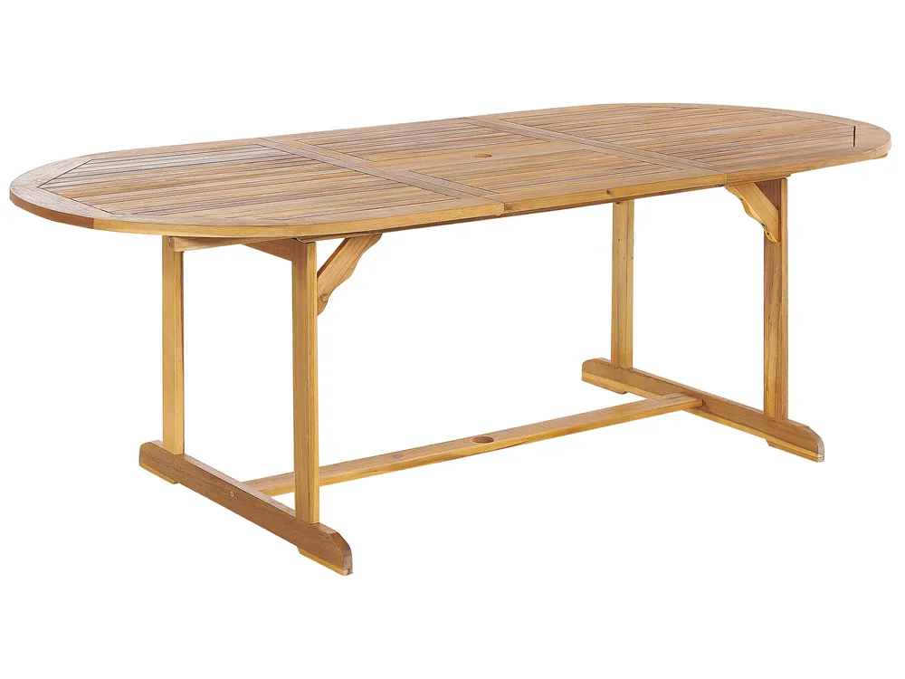 Extending Garden Dining Table MAUI 160/220 cm 100 cm Acacia Wood Light Brown