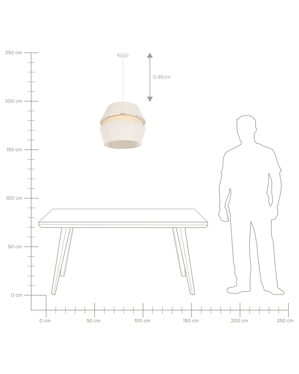 Pendant Lamp ATOYAC Faux Linen Beige_906204