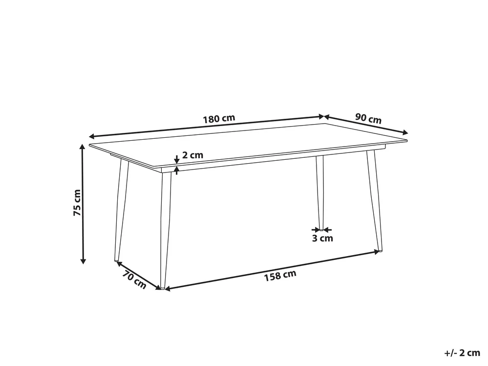 Conference Table TOLENTINO 90 cm 180 cm Travertine Effect_1078826