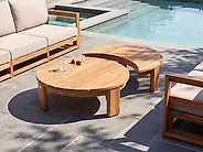 Garden Coffee Table ARZELLO  135 cm 90 cm Acacia Wood Brown_1163928