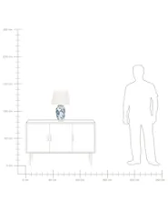 Table Lamp BELUSO Porcelain White/ Blue_883007