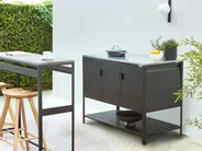 2 Piece Outdoor Kitchen Set with Bar Table MAENZA Black Metal_981488