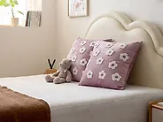 Set of 2 Decorative Cushions ECHINACEA 45 x 45 cm Velvet Violet_1183051