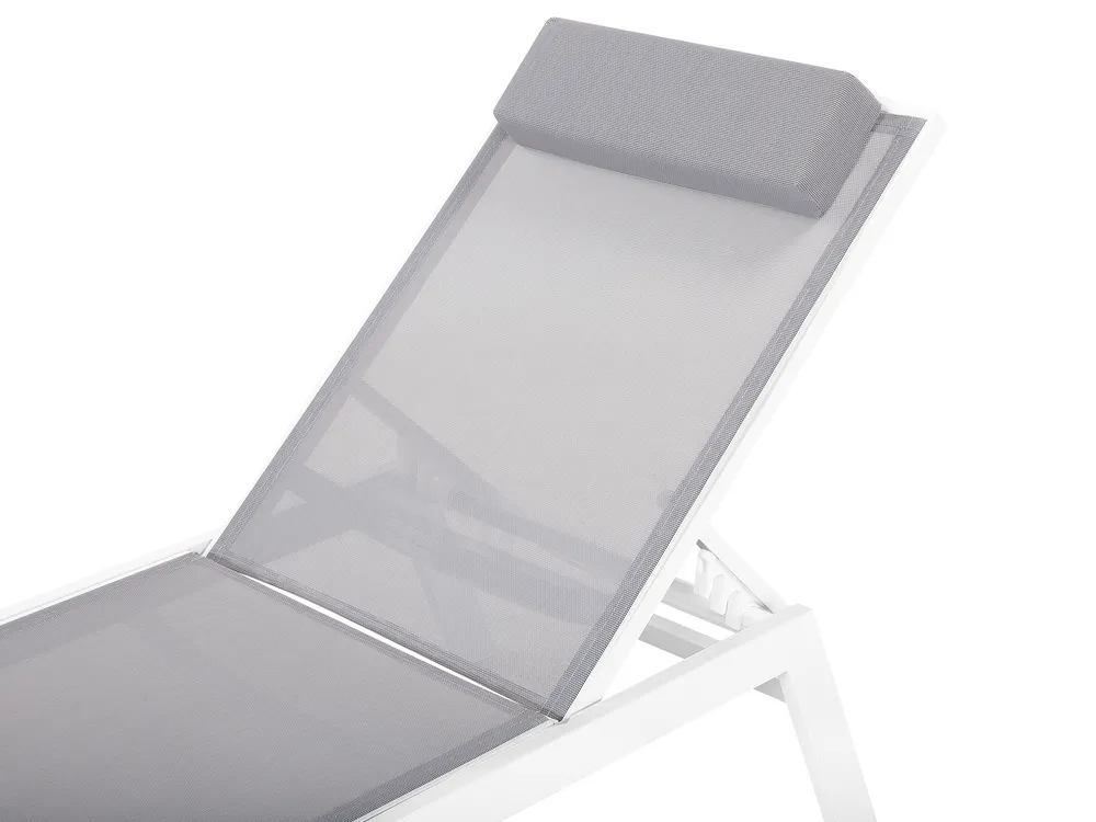 Sun Lounger CATANIA Reclining Metal Grey_741373