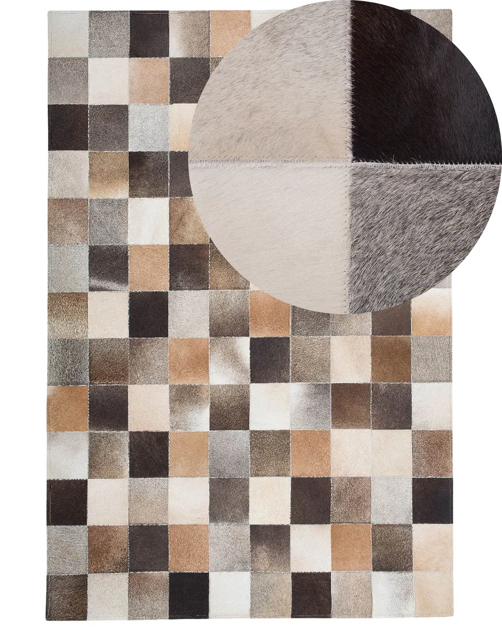 Cowhide Area Rug Multicolour SOKE Various Sizes
