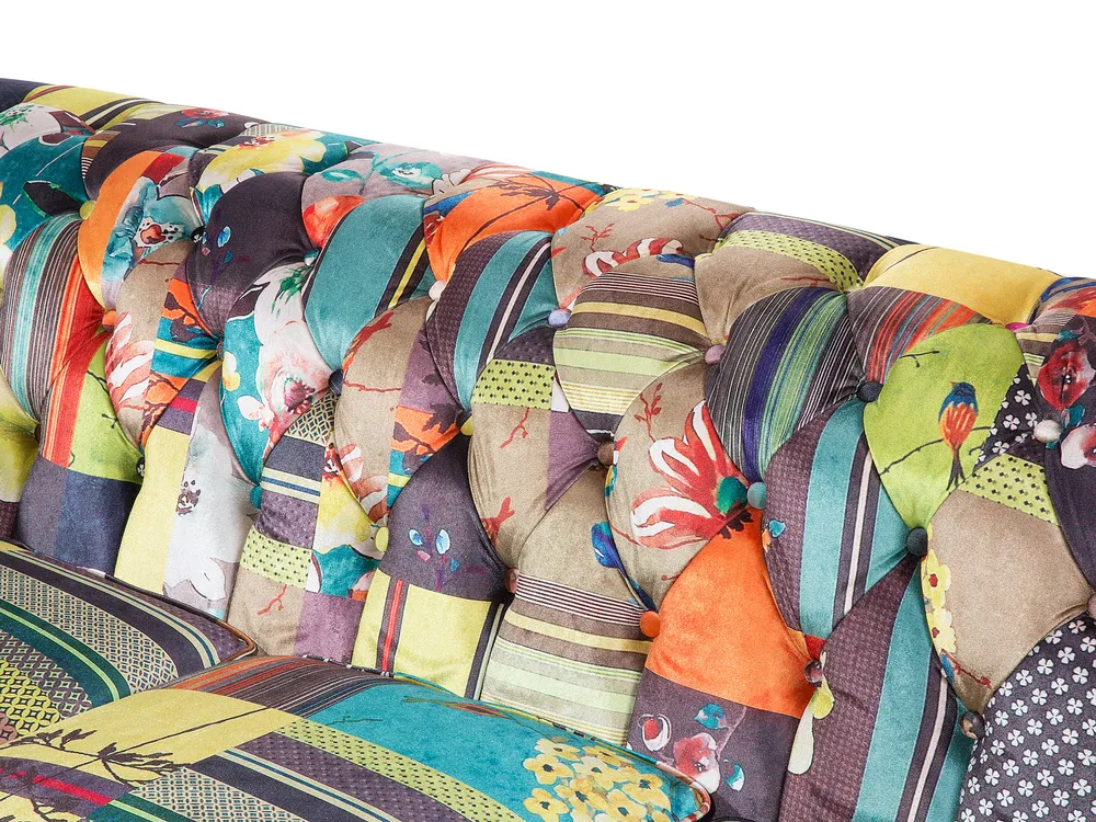 Sofa 3 Seater CHESTERFIELD Fabric Light Green_673215