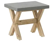 Garden Dining Set with Stools 4 Seater OLBIA Concrete Grey_806394