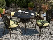 Garden Dining Set 4 Seater SAPRI with Cushions Metal Dark Brown_765805