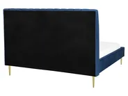 Säng med lamellram Sammet MARVILLE 160 x 200 cm Marinblå_792243