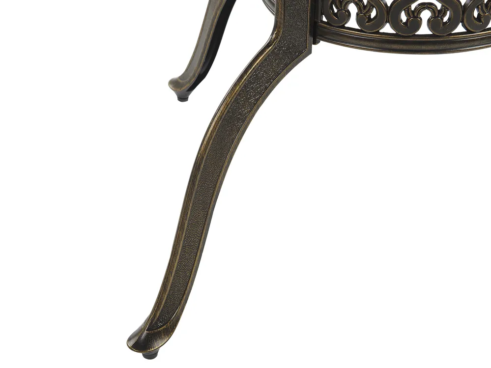 Garden Dining Table SAPRI 100 cm 100 cm Metal Dark Brown_765802
