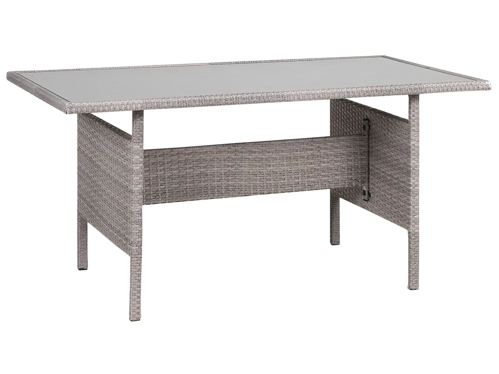 Garden Lounge Set with Table 8 Seater VITERBO with Cushions PE Rattan Grey_704739