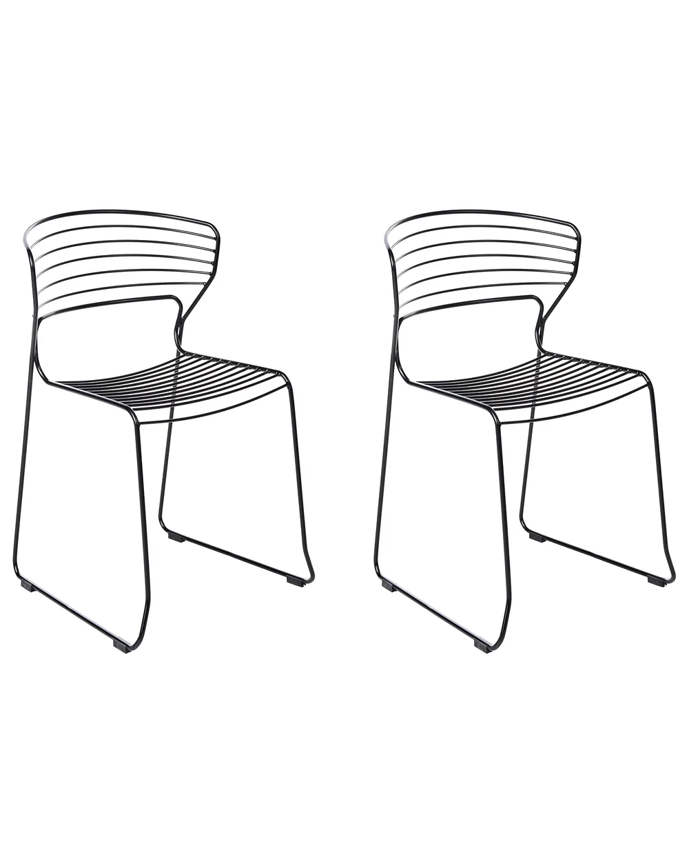 Set of 2 Garden Chairs PISTOIA Metal Black