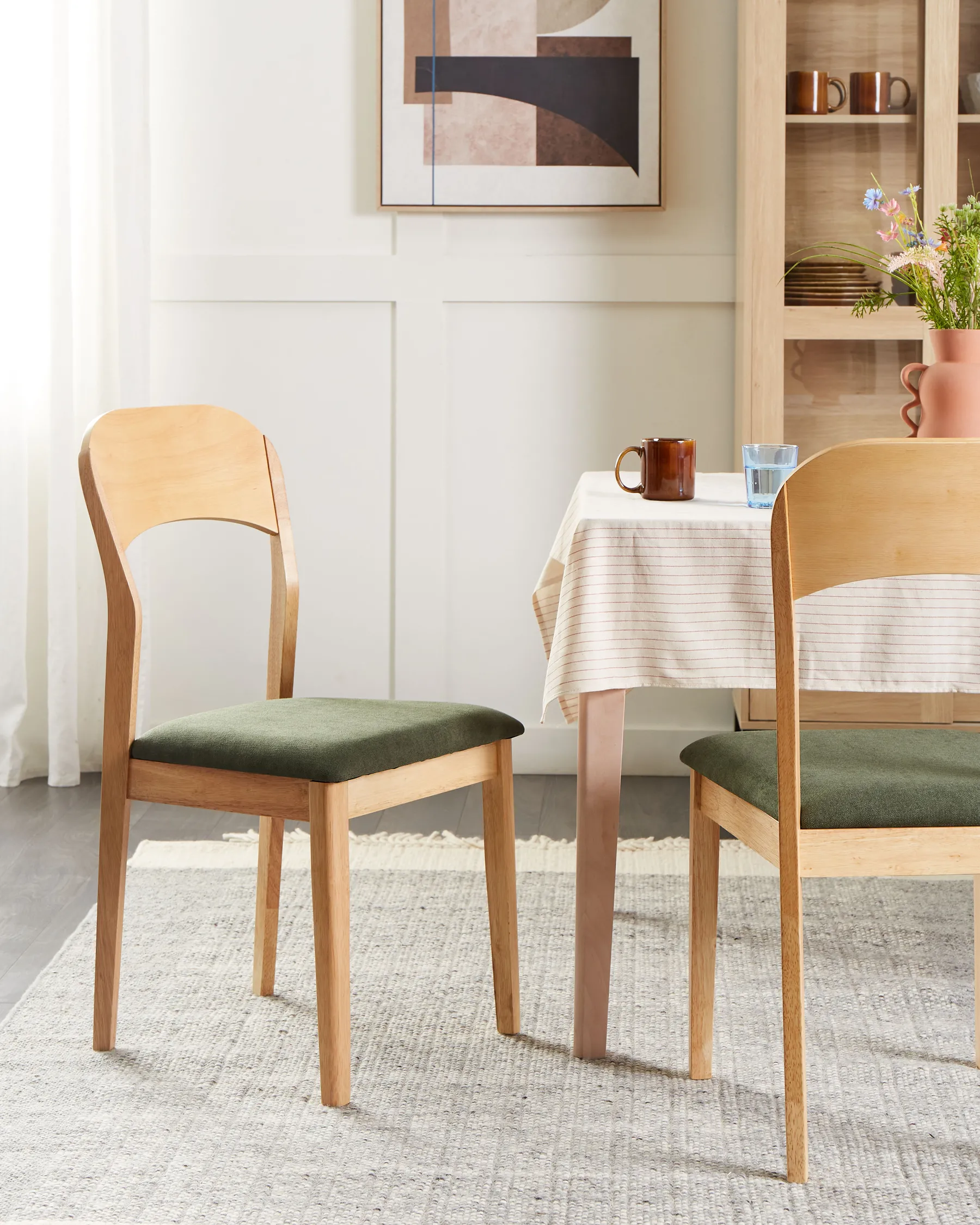 Set of 2 Dining Chairs ALVIN Wood Light Brown_926621