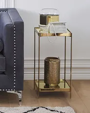 Side Table ALSEA Tempered Glass Gold_883946