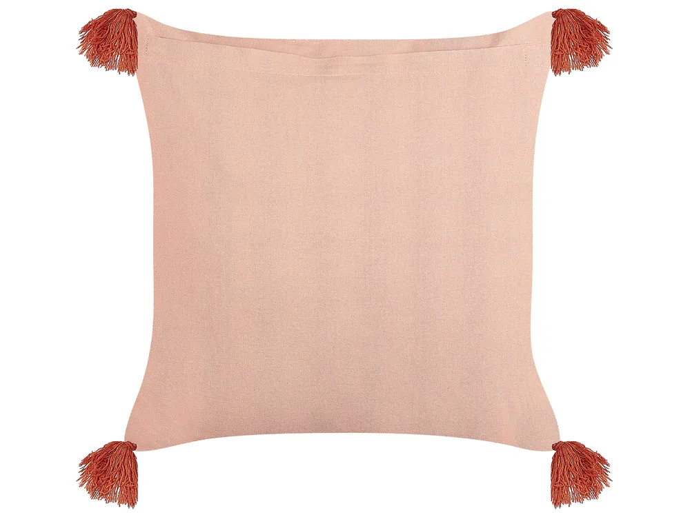 Koristetyyny RUMHORA 45 x 45 cm Sametti Vaaleanpunainen Kukkakuvio_838215