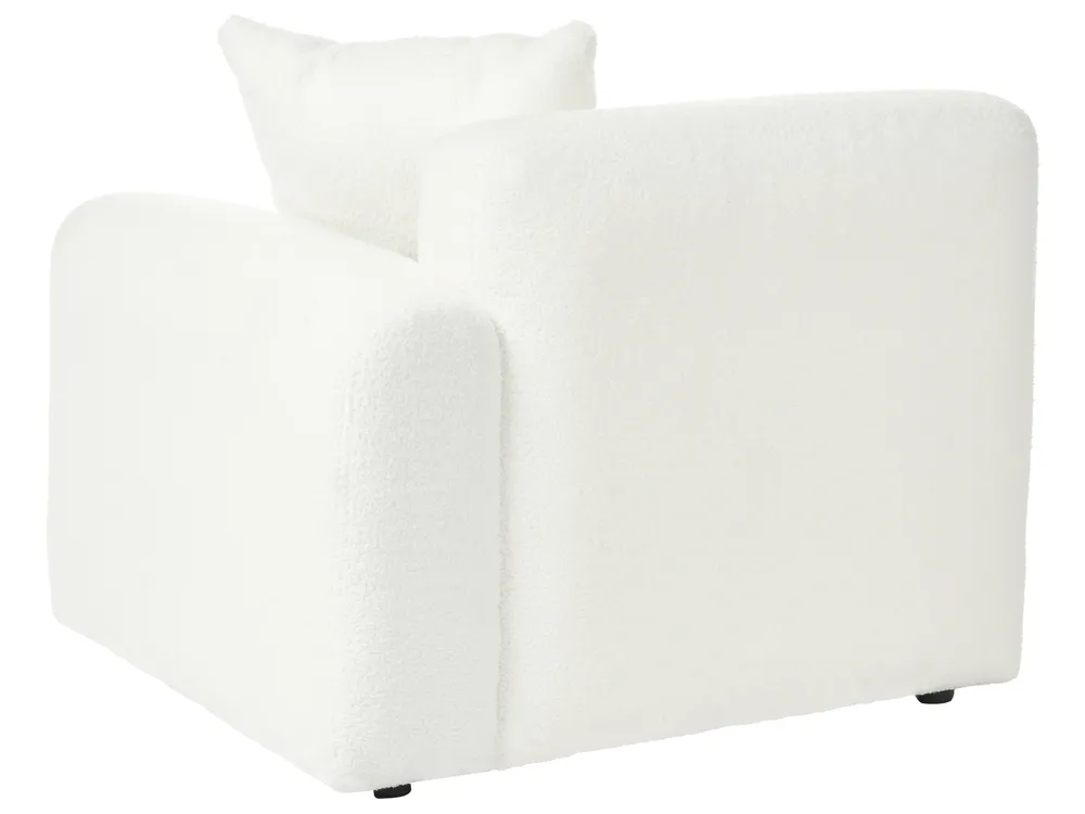 Modular Corner Sofa 3 Seater HEDE Boucle White Right Hand_1091891