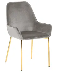 Set of 2 Dining Chairs LOVERNA Velvet Grey_767743