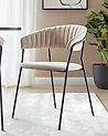 Set med 2 matstolar MARIPOSA Sammet Taupe