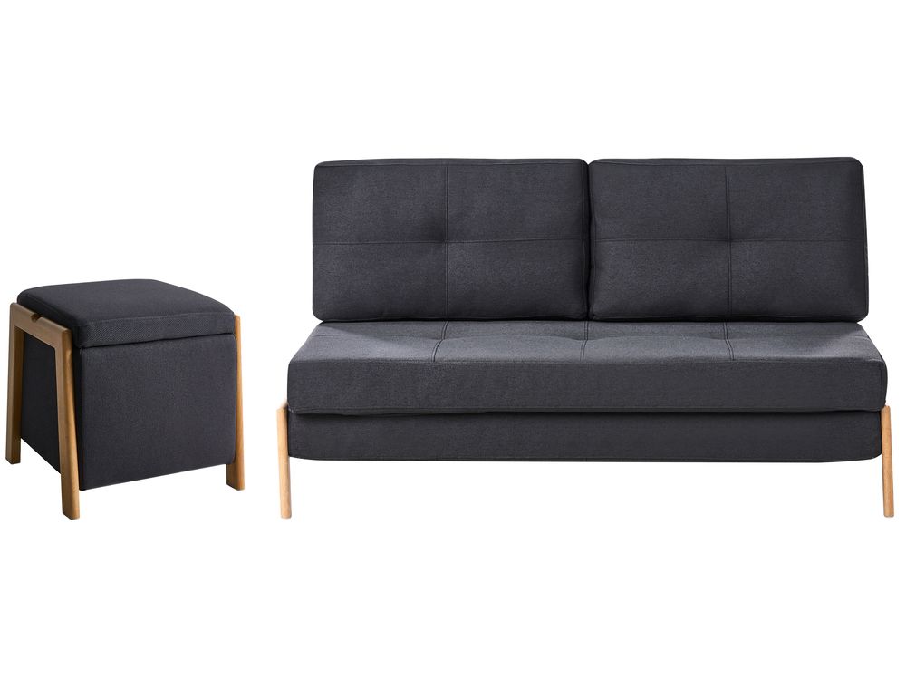 Sofagruppe 3-seter EDLAND med puff Svart