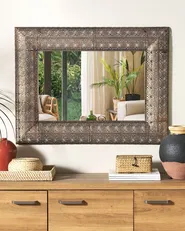 Wall Mirror DEHRADUN 69 cm 90 cm Metal Copper_747356