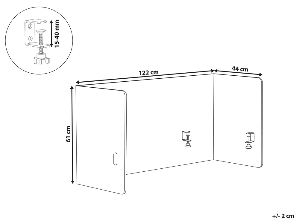 Skiljevägg för skrivbord SOLOA 210 x 61 cm Off-White_1014956