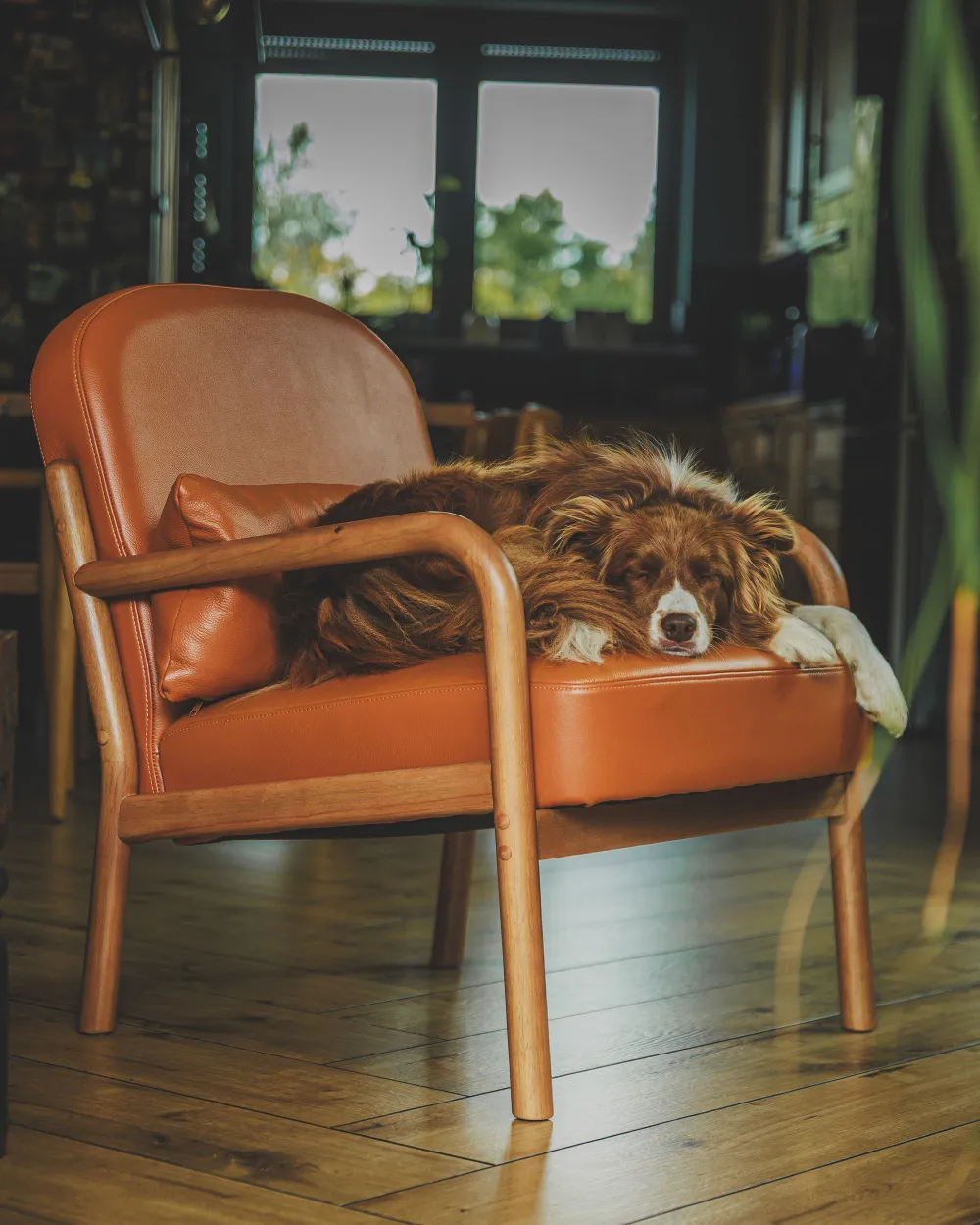 Armchair SELDE Leather Golden Brown_1179196