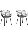 Set med 2 matstolar HOBACK Metall Svart