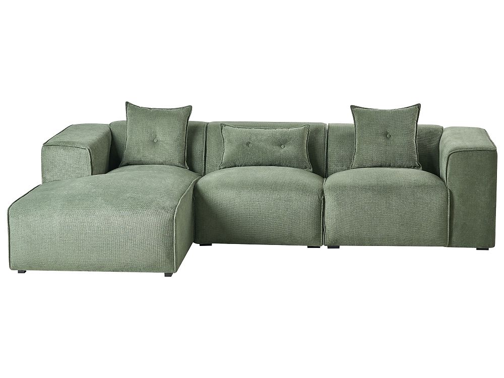 Hjørnesofa DOLVA Chenille Mørkegrønn Høyrevendt