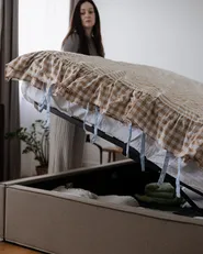 Ottoman Bed MOISSAC Fabric Taupe 180 x 200 cm (EU Super King)_1022288