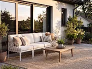 Hagesofasett 4-seters ERICHE Lys beige_1188048