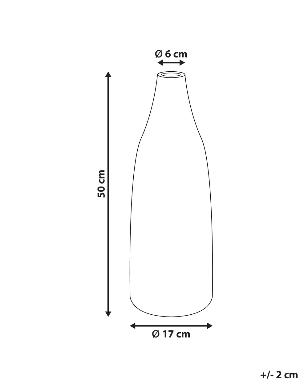 Decorative Vase FLORENTIA 50 cm Ceramic Black_735959