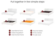 Waterbed Boucle VAUCLUSE 160 x 200 cm (EU King Size) Beige_1026503