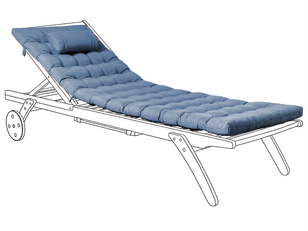 Sun Lounger Pad Cushion CESANA PREMIUM 192 x 56 cm Blue